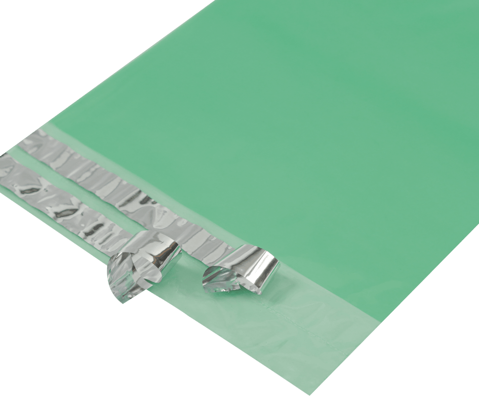 Курьерский пакет 50мкм зеленый, прозрачный, возвратный с ручкой 245х(330+60)+60мм по цене 3.55 - 5