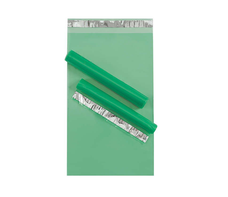 Курьерский пакет 50мкм зеленый, прозрачный 300х400+40мм по цене 5.13 - 2