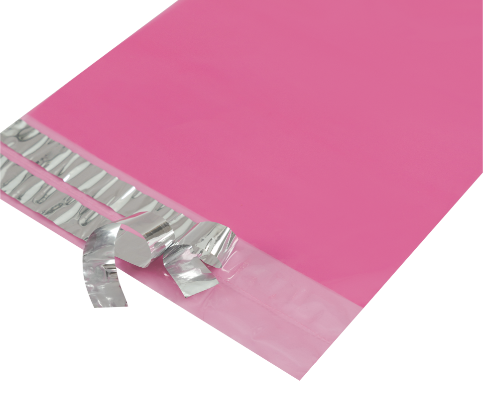 Курьерский пакет 50мкм розовый, прозрачный, возвратный с ручкой 245х(330+60)+60мм по цене 3.55 - 5