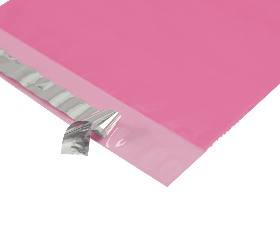 Курьерский пакет 50мкм розовый, прозрачный 245х400+40мм по цене 3.37 - 5