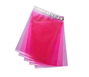 Курьерский пакет 50мкм розовый, прозрачный 240х320+40мм